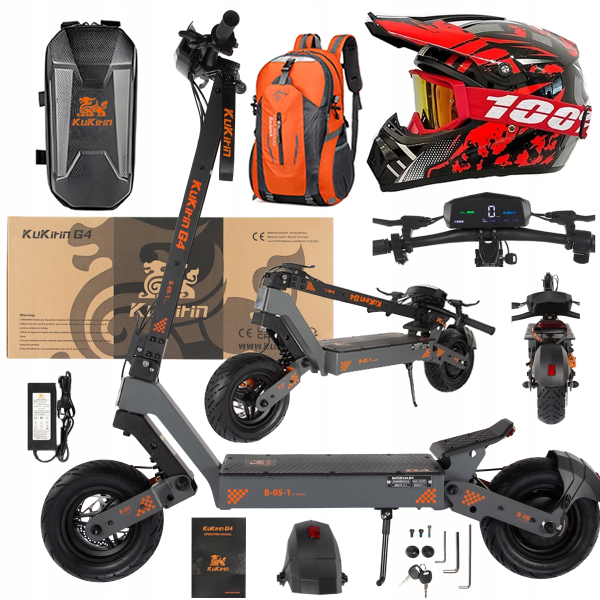 KuKirin G4 Skládací elektrická vozidla 2000W 70KM/H 60V 20Ah 75km Dárek