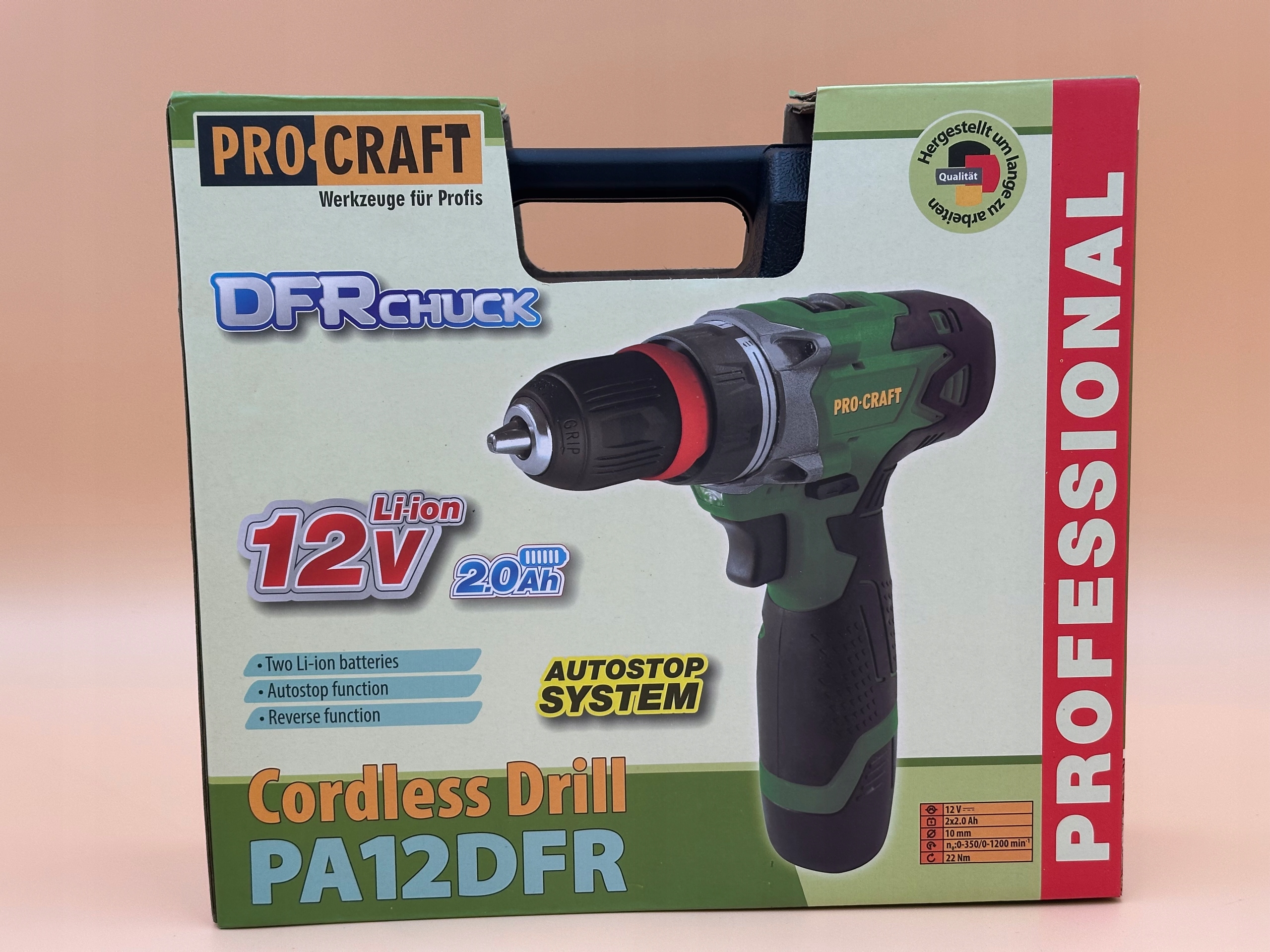 Aku Šroubovák Procraft PA12DFR akumulátorové napájení 12 V