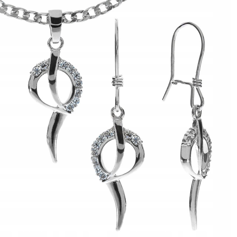 Designový Stříbrný Ažurový Komplet 925 Jako Dárek