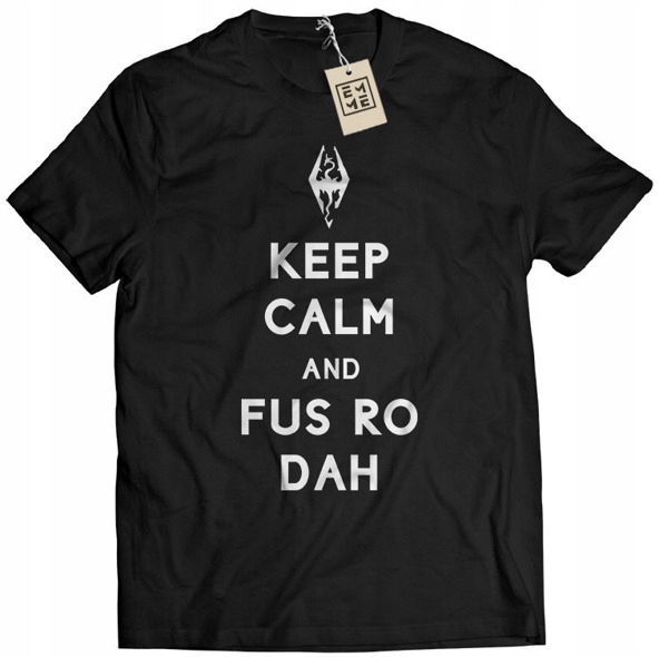 

Koszulka Keep Calm Fus Ro Dah Skyrim czarna L