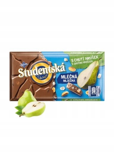 Levně 4x Studentská čokoláda Hrušková 170 g s přídavkem arašídů Orion