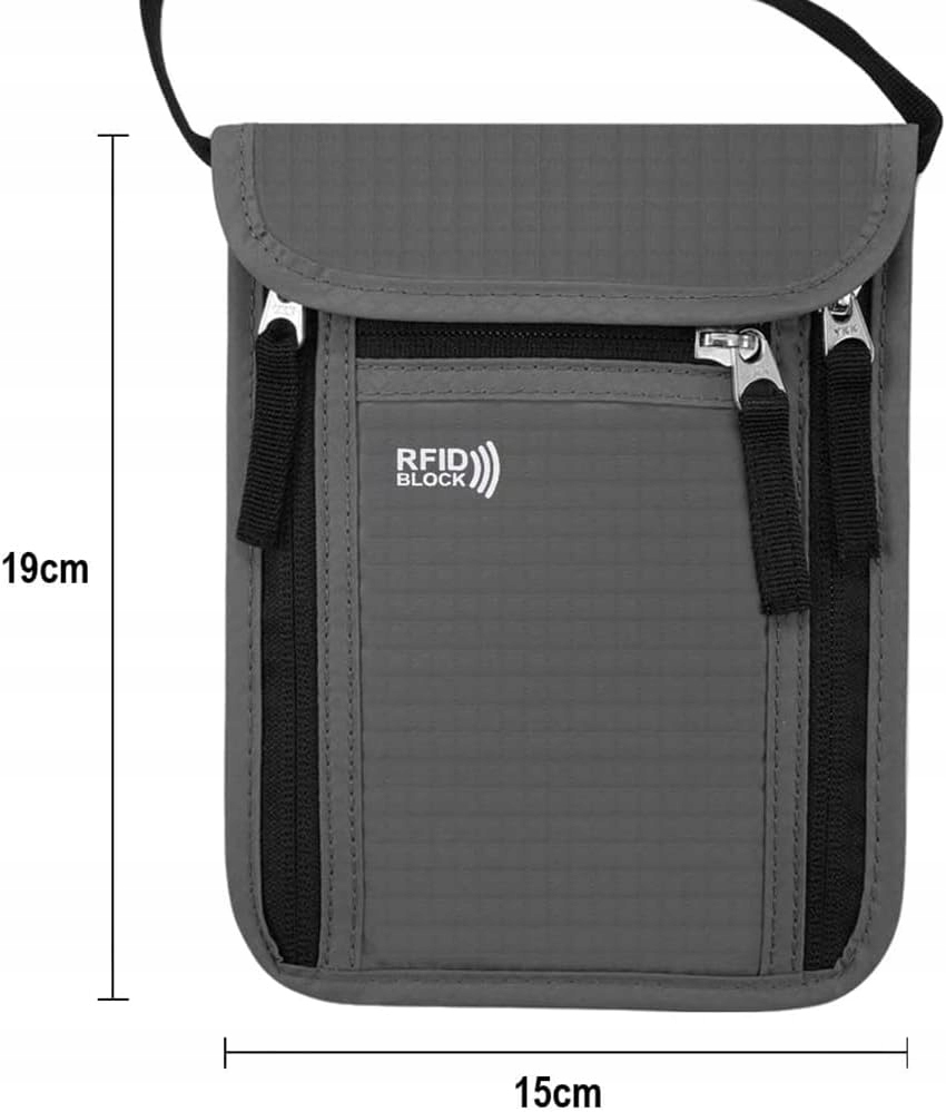 PORTFEL PODRÓŻNY ETUI PASZPORTÓWKA SASZETKA SZARA Marka inna