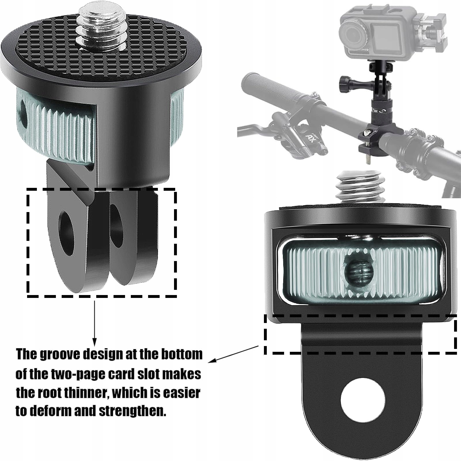 BEGPOEE Adapter Stojak 360° 2 Sztuki Do Kamer GoPro Sjcam Action — miniatura 3