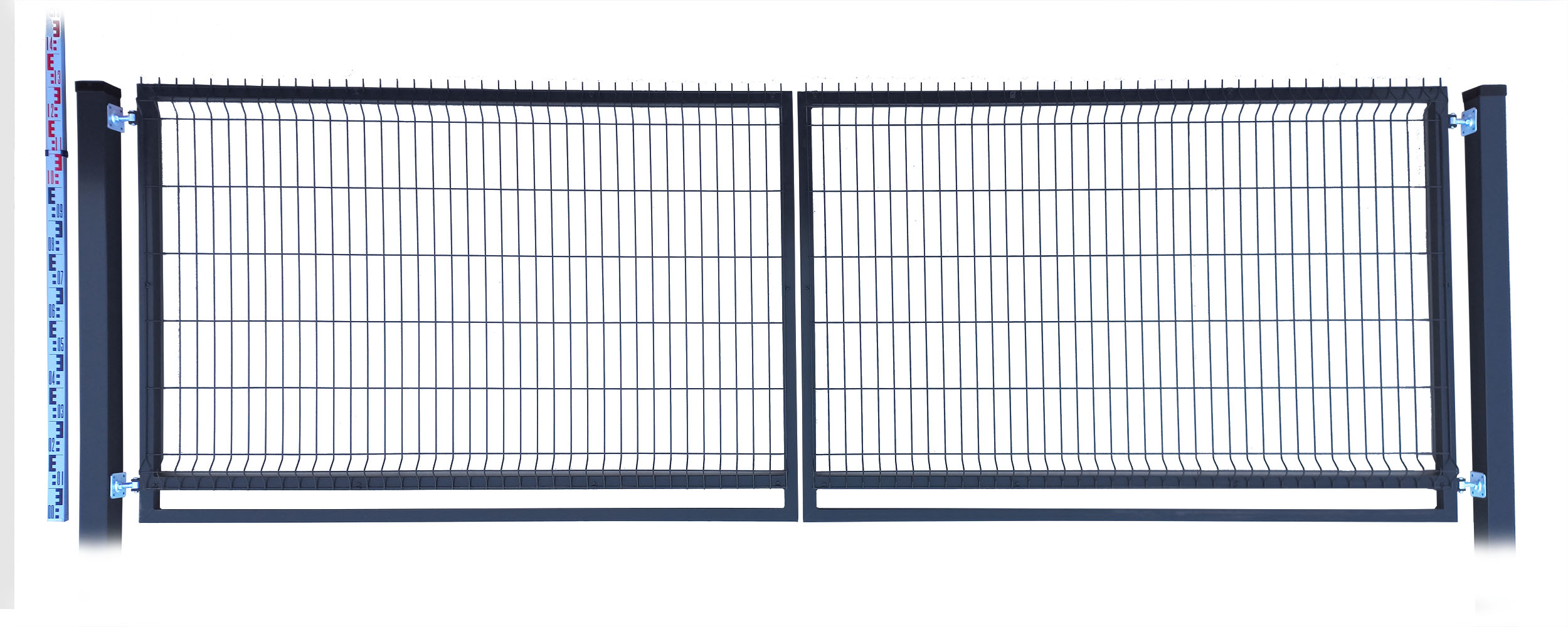 Panelová Brána 130 cm antracit grafit dva Sloupky RAL7016 dvoukřídlá 133 cm