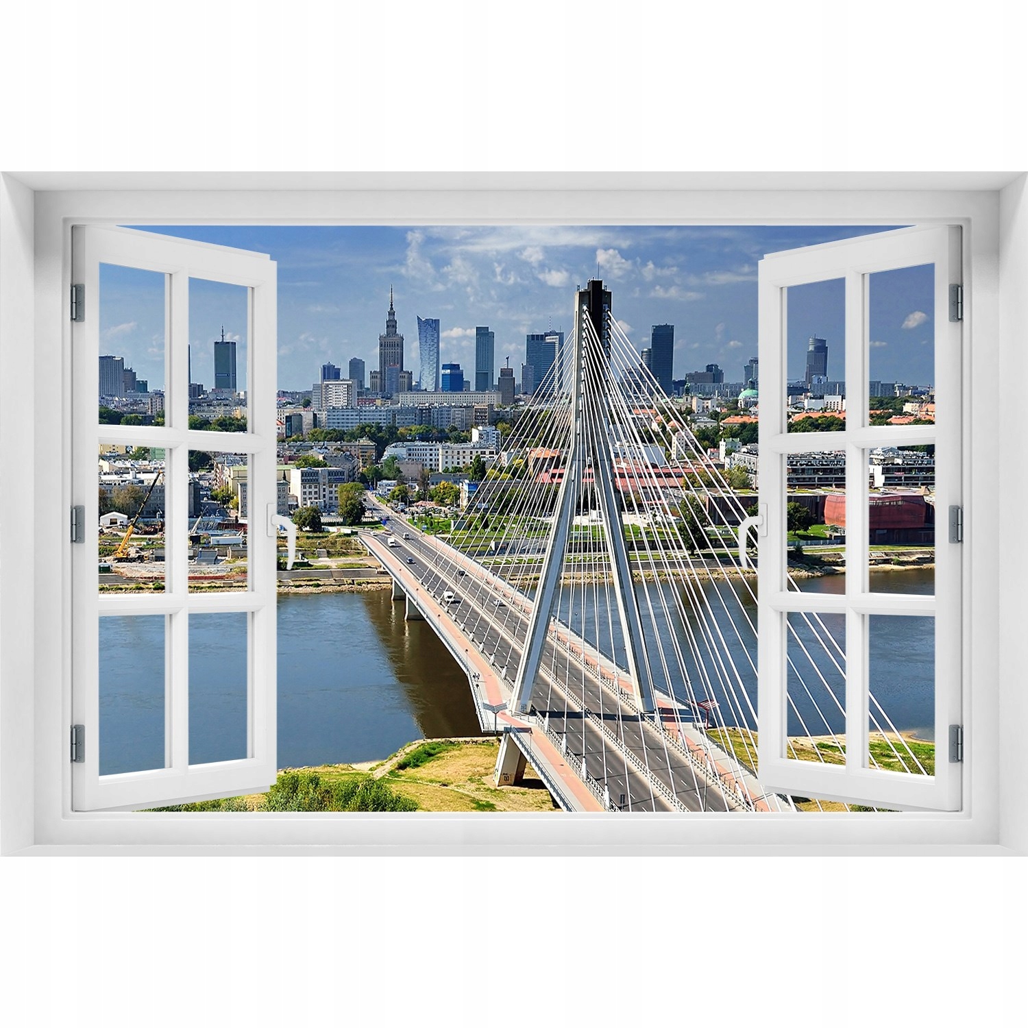 

Fotoobraz Naklejka 3D Okno Warszawa Polska 120x80