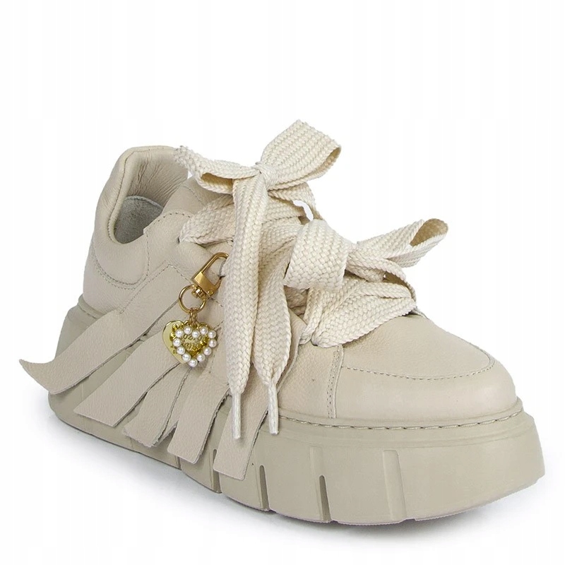 CheBello 4568 Béžové Kožené Tenisky 38