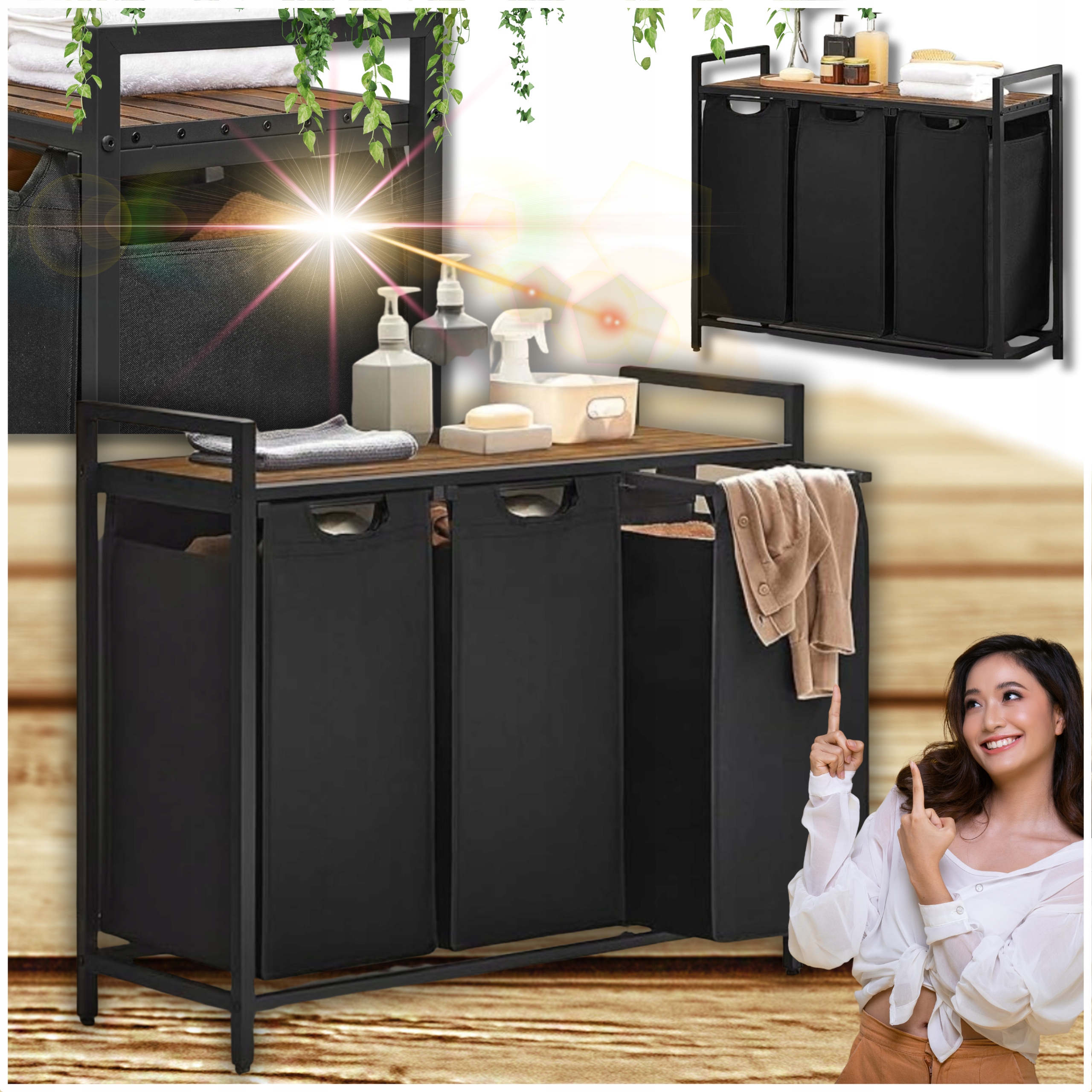 Koš, Organizér Na Prádlo, Velký Prostor Pro Třídění, Loftová Police!