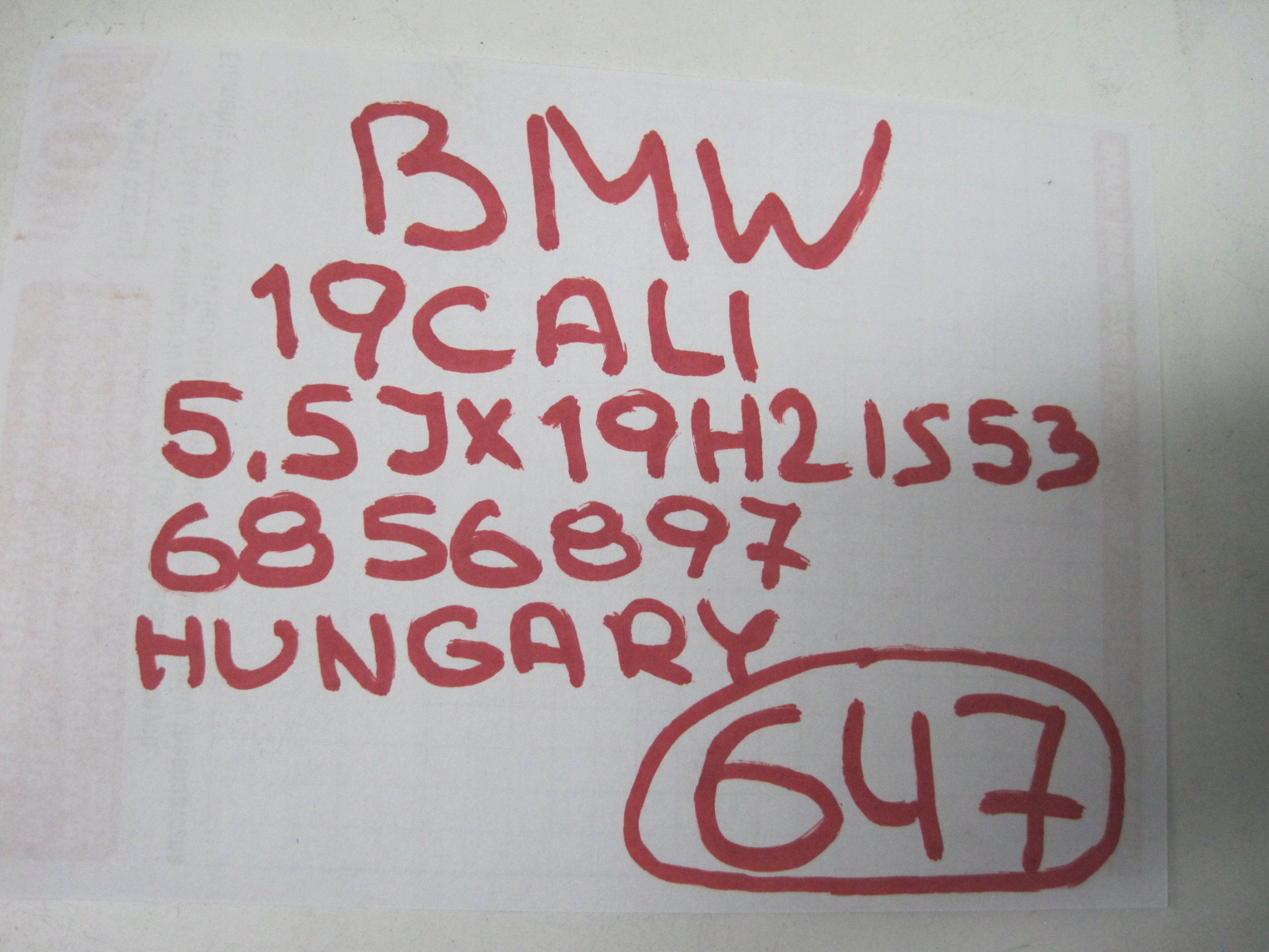 disk BMW I3 I01 R19 6856897 NR647