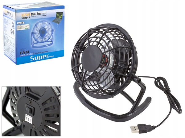 Wentylator mini czarny EAN (GTIN) 5907621809331