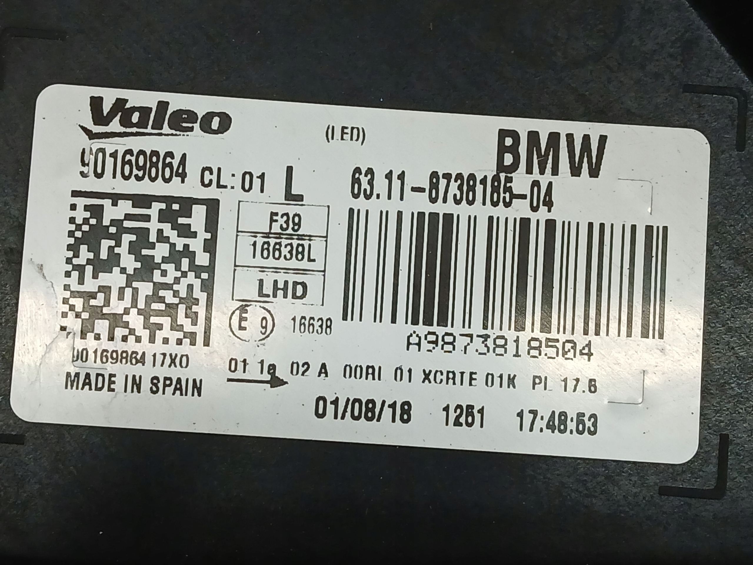 light front left BMW X2 F39 FULL LED 6311 8738185-04