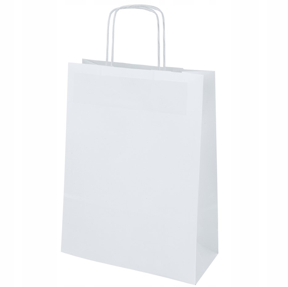 Premium Torby Papierowe A4 Białe 130 Gsm Prezentowe Zakupowe Zestaw 100 szt