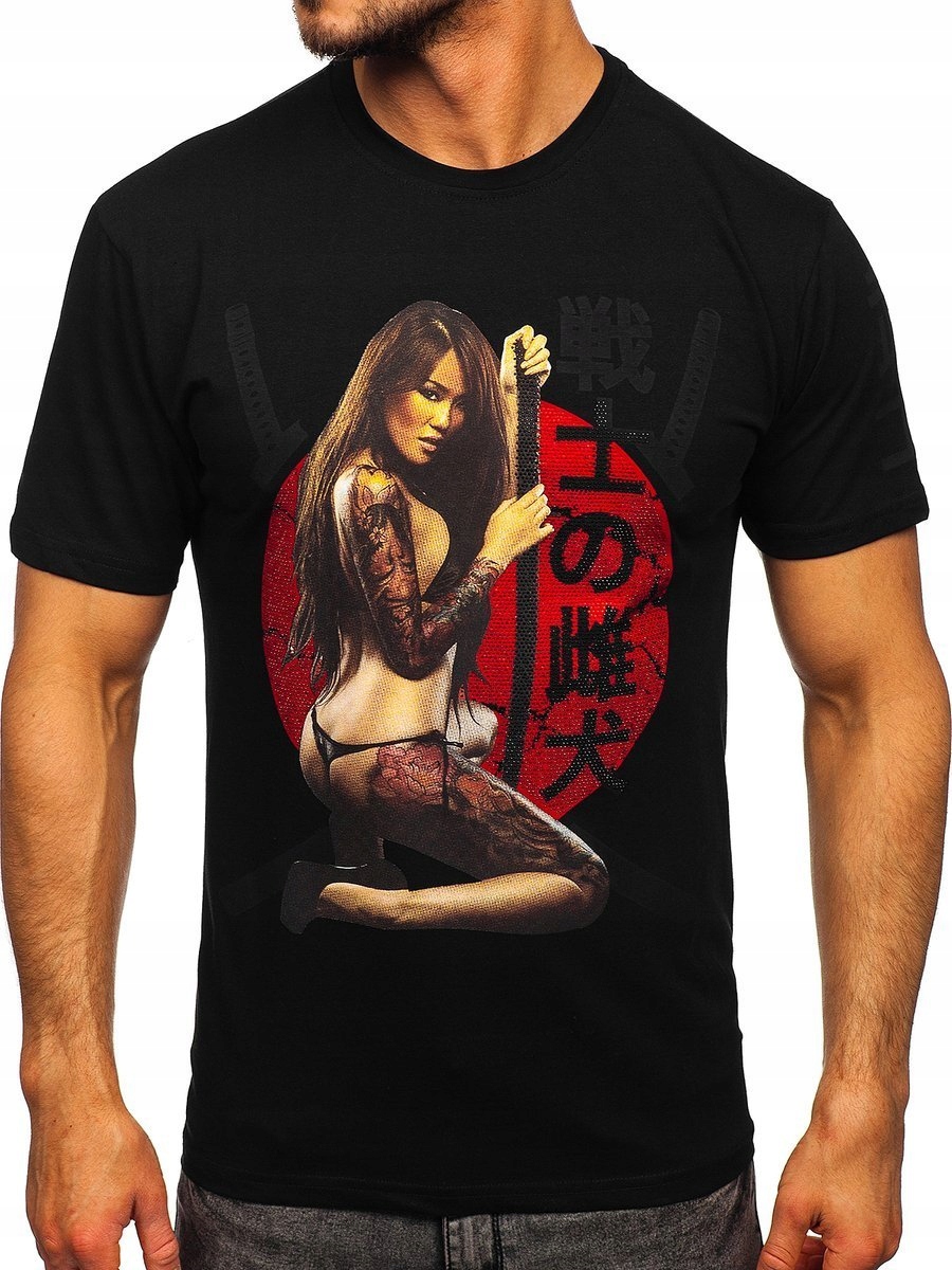 

T-shirt Męski Bawełniany Czarny 192377 Rozmiar_m