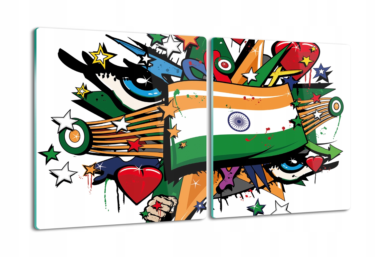 krájecí prkénko 2x40x52 Vlajka Indie graffiti