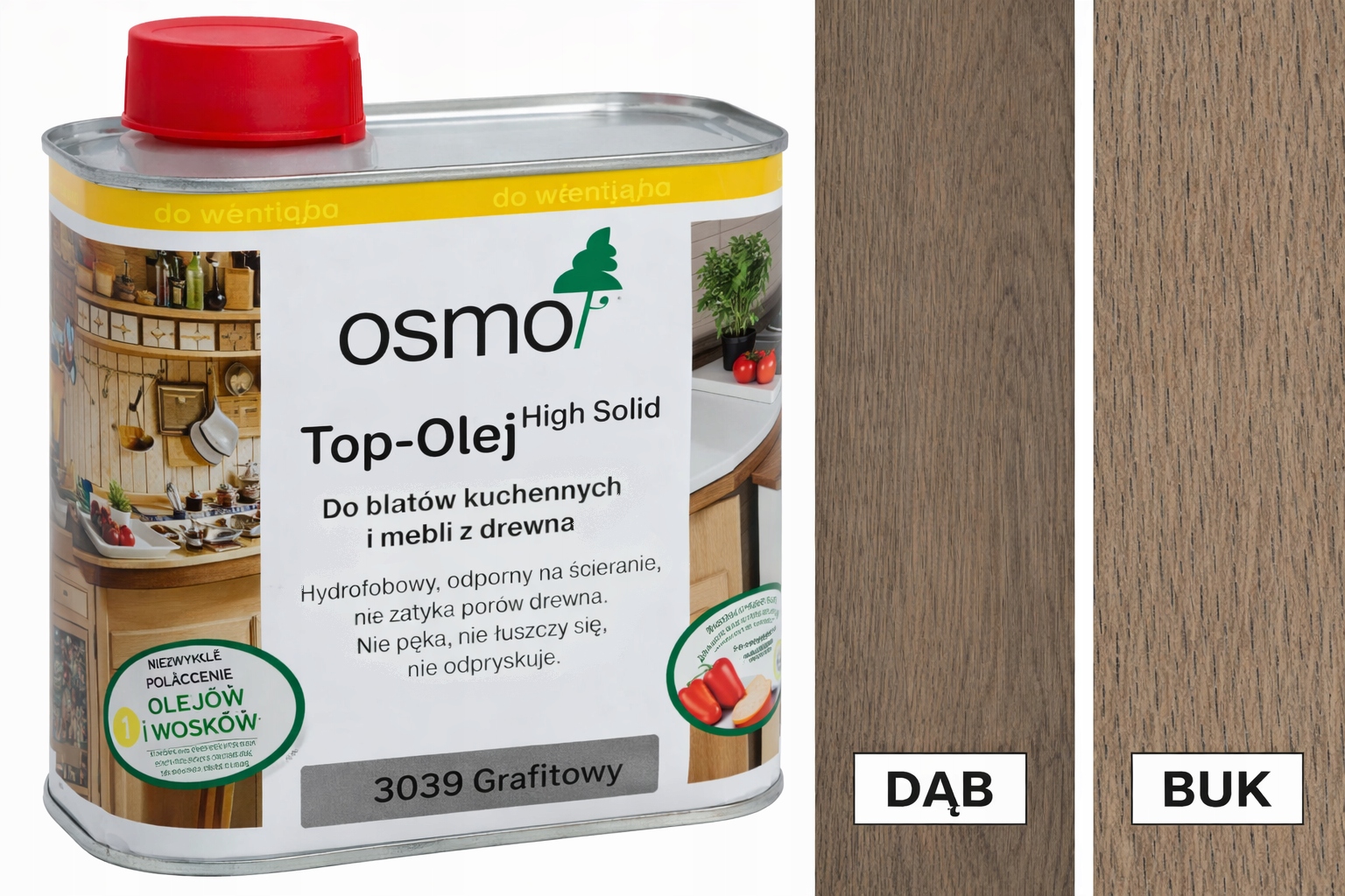 Osmo 3039 Top-Olej Grafit 0,5L olej na kuchyňské pracovní desky a nábytek