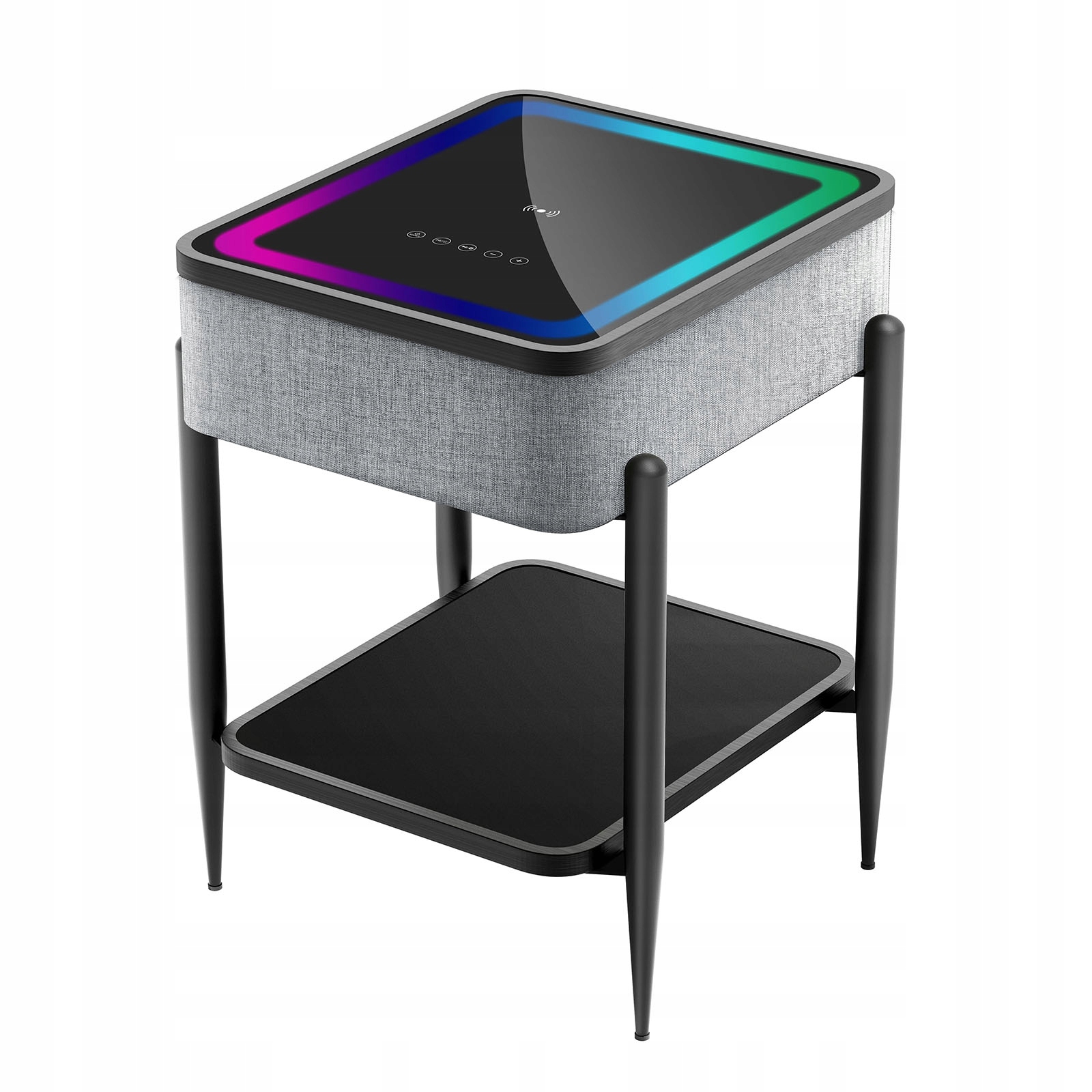 Stůl S Reproduktorem, Obdélníkový, Indukční Nabíječka, Bluetooth, Pixelová Lavice