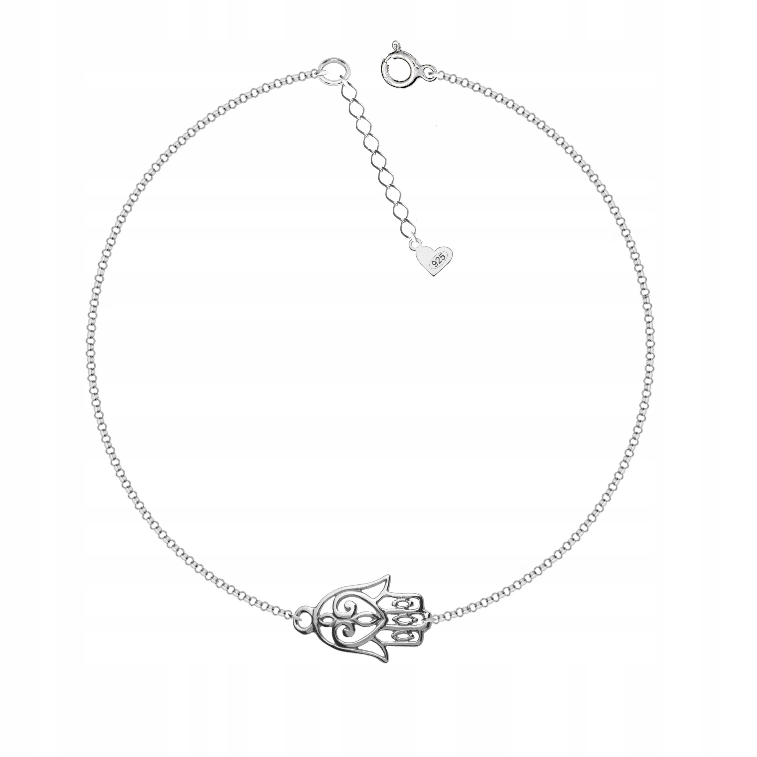 

Bransoletka Ręka Fatimy Na Nogę Stopę srebro 925