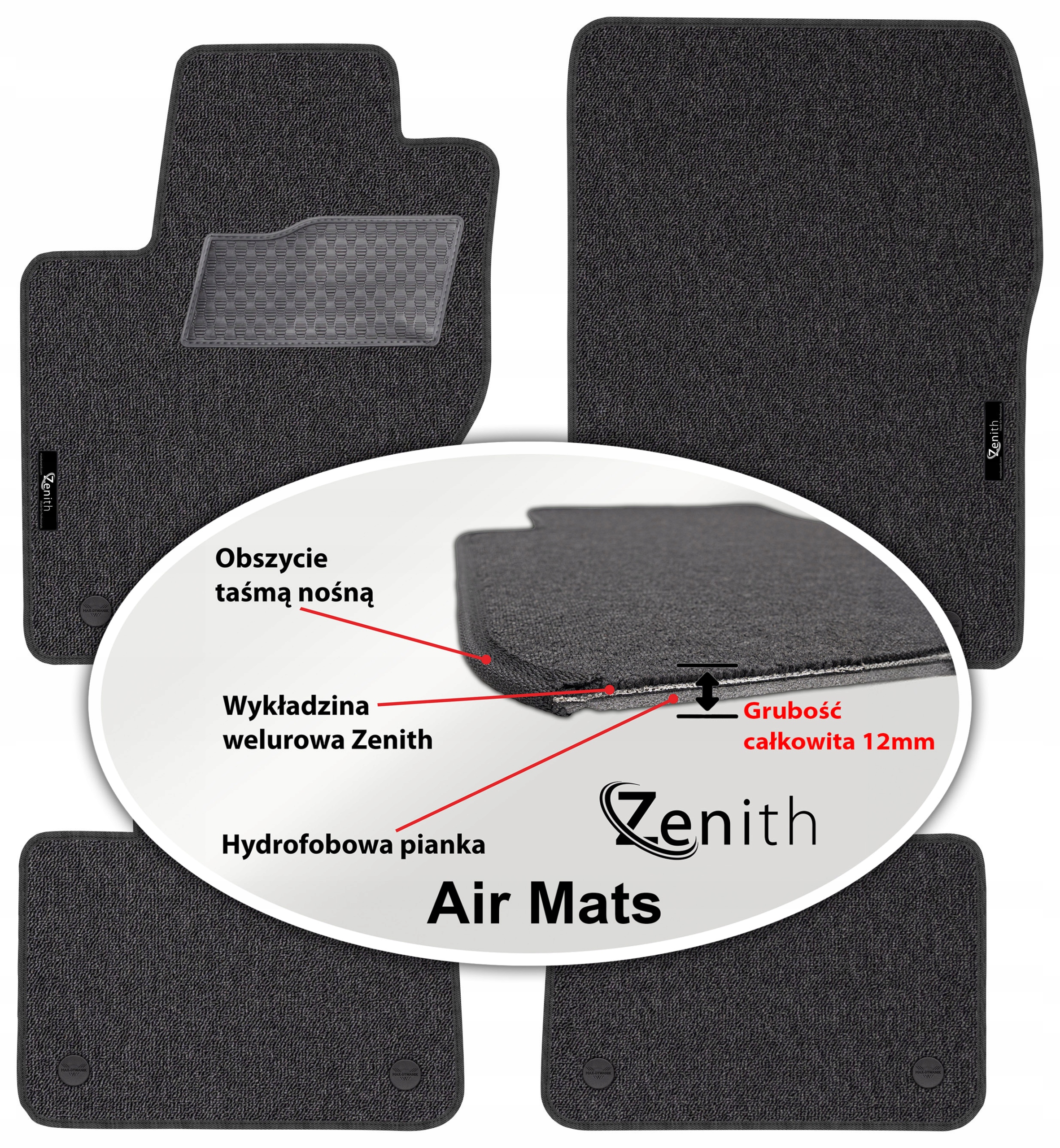 Mercedes Gl X166 2012-2015 Velurové koberce do auta Zenith Air Mats