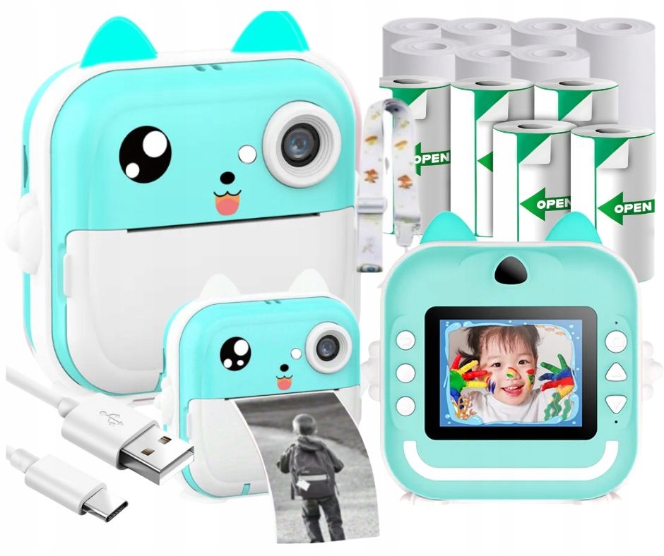 Aparat Natychmiastowy Dla Dzieci Drukuś Drukarka Termiczna Rolki 13SZT