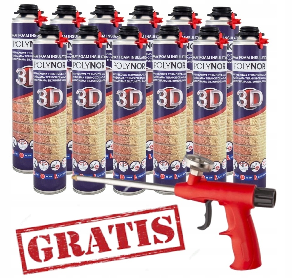 Polynor 3D izolácia pena striekacia pena Zateplenie Garáže Darček