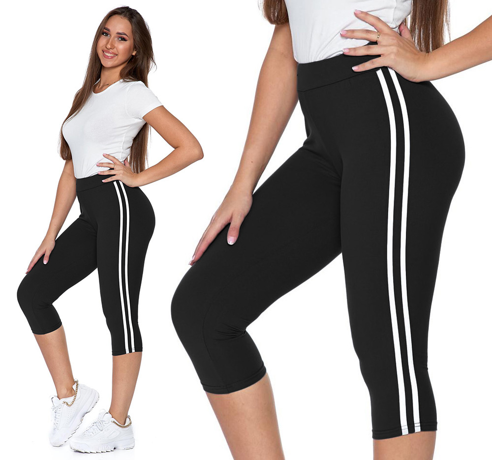 

Moraj Fit Legginsy 3/4 wysoki stan Lampasy S/m
