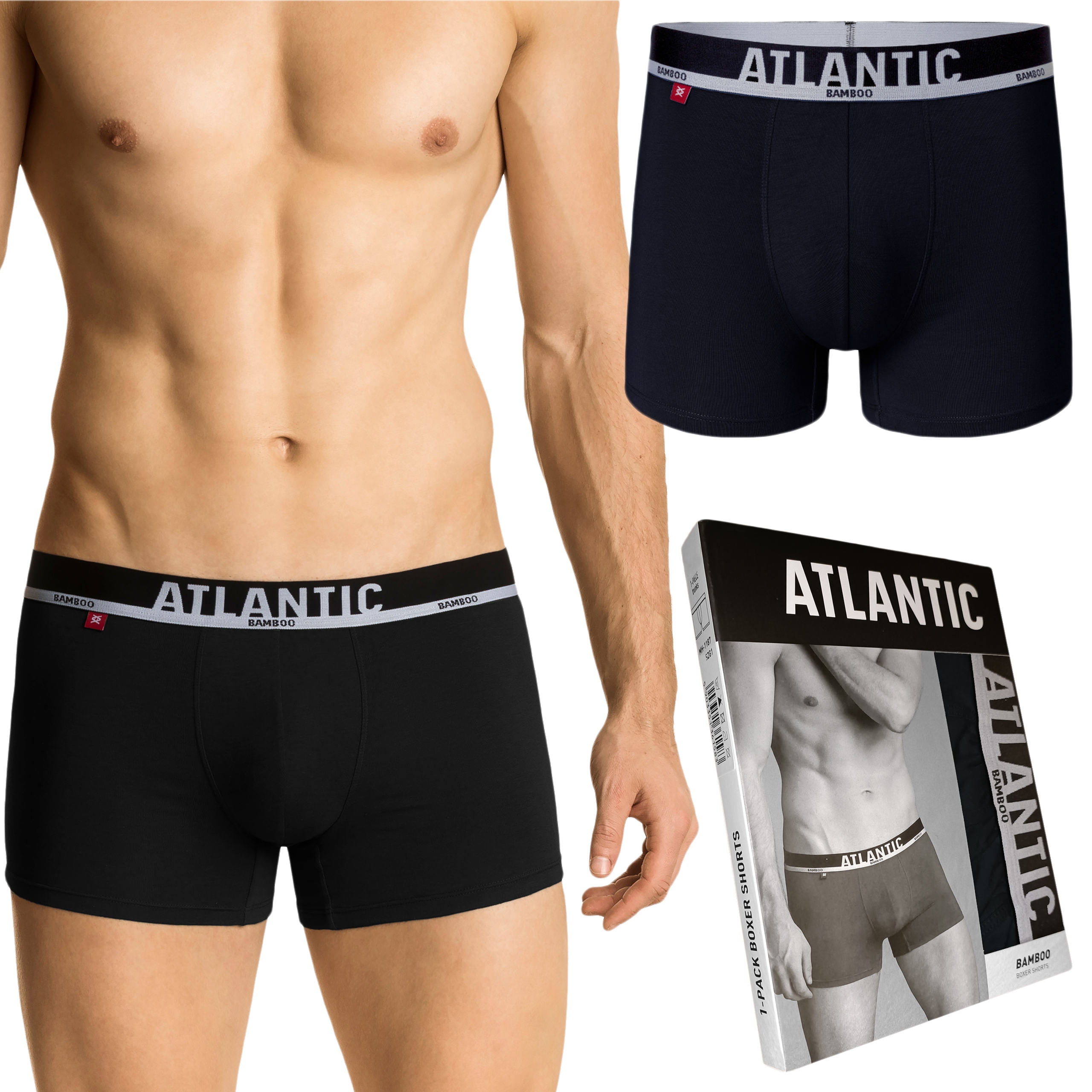 

Atlantic Bokserki męskie Bambusowe 1187 Cza 2XL