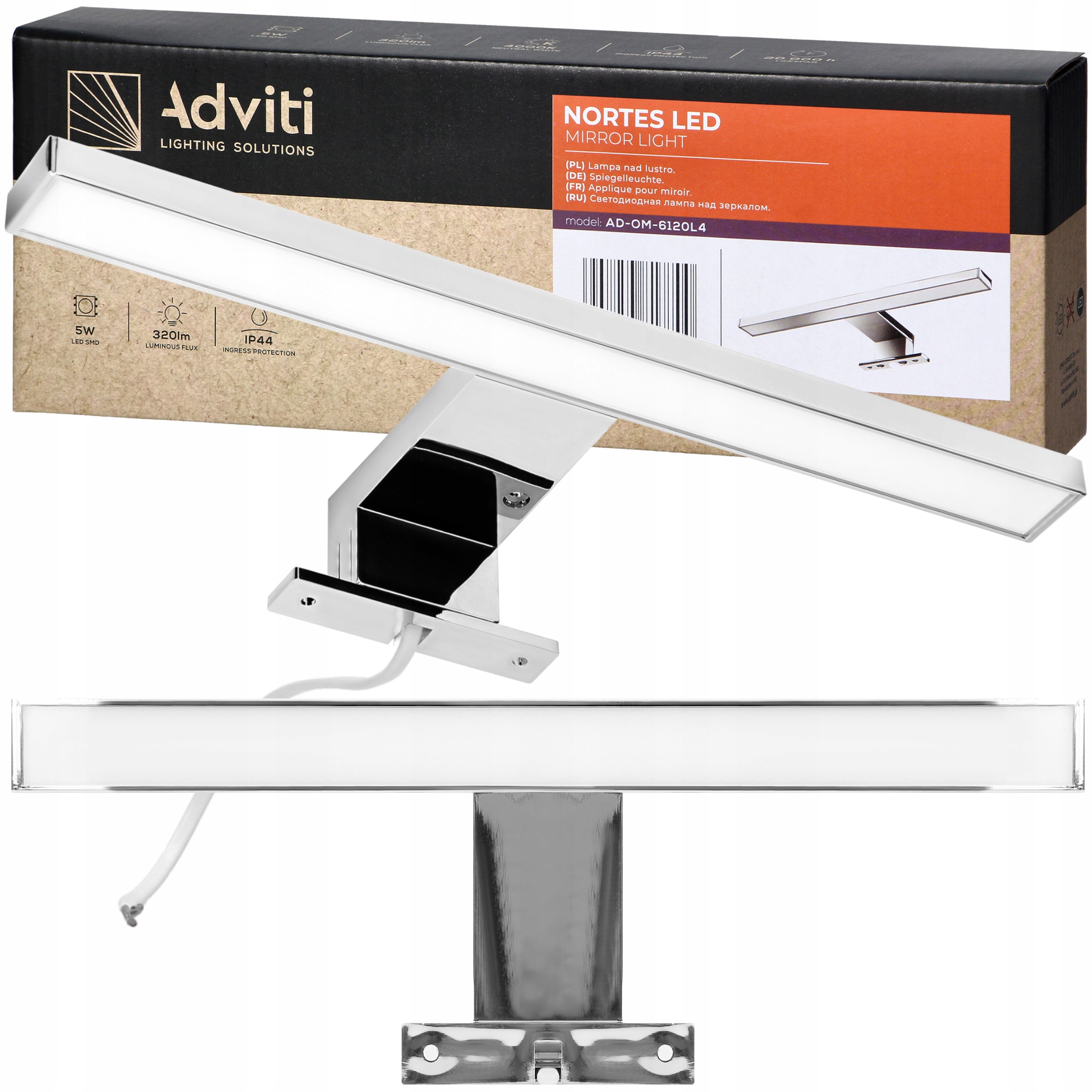 

Kinkiet Led łazienkowy Lampa nad lustro 5W 30cm