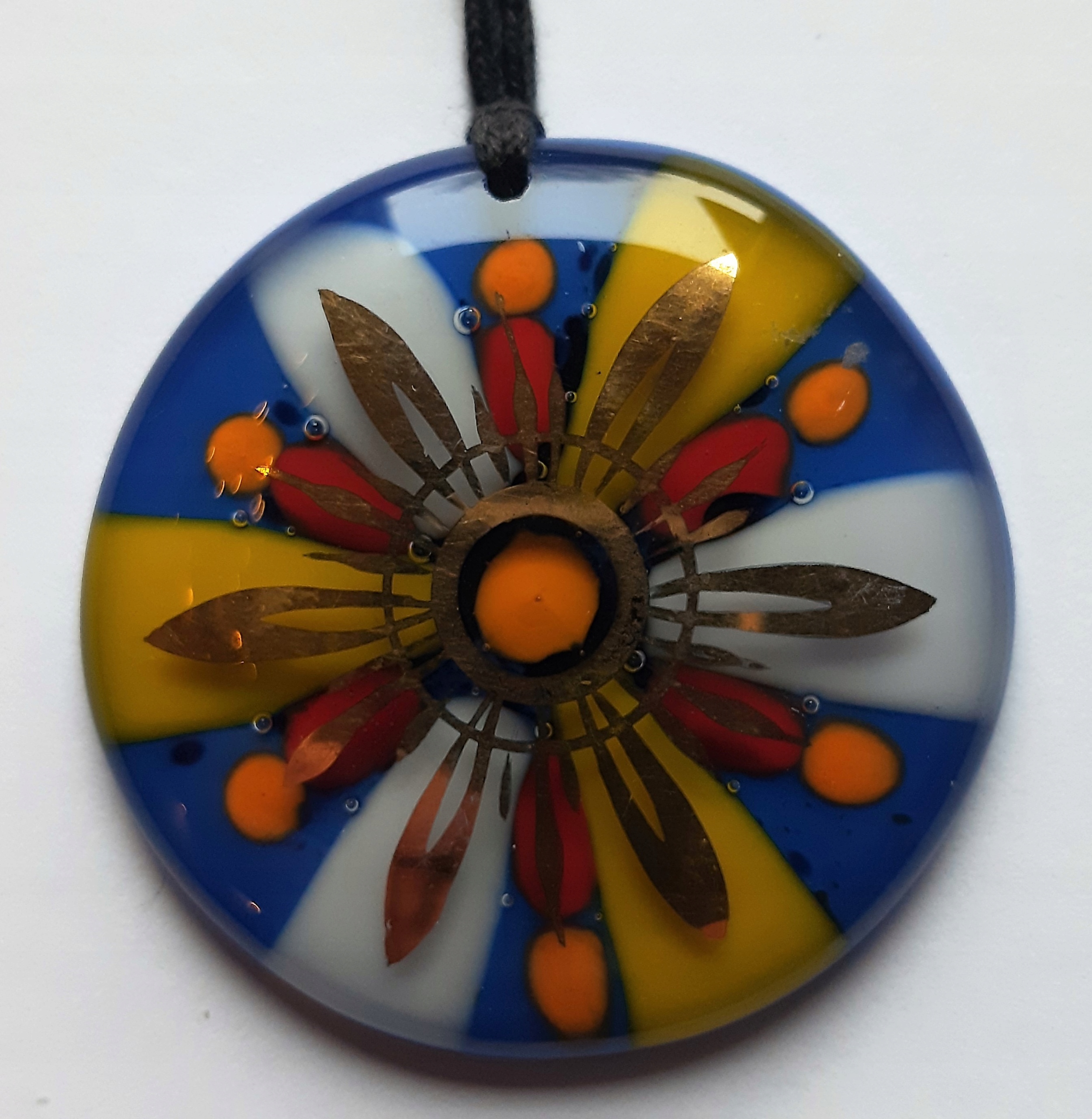 Visačka skleněná Náhrdelník Sklo Benátská Květina Bz