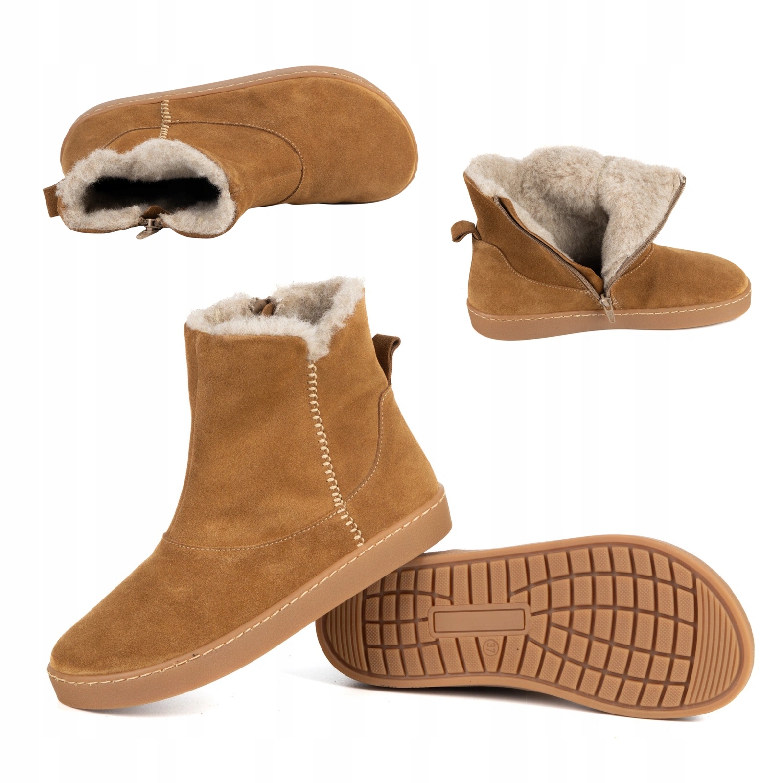 Barefoot Olivier Marisol dámské kotníkové boty přírodní kůže merino nubuck 41