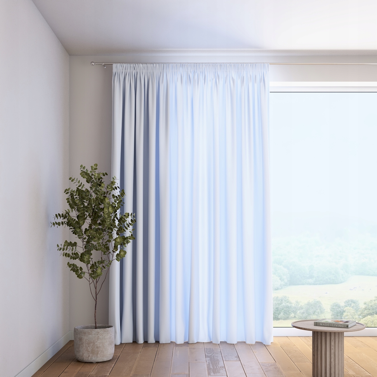 Závěs na nařasovací pásce 1 ks 130x245 cm modrý
