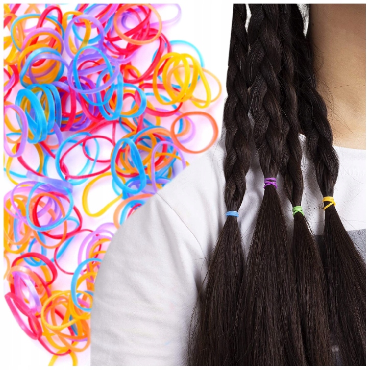 

Mini gumki do włosów Kolorowe do warkoczyków