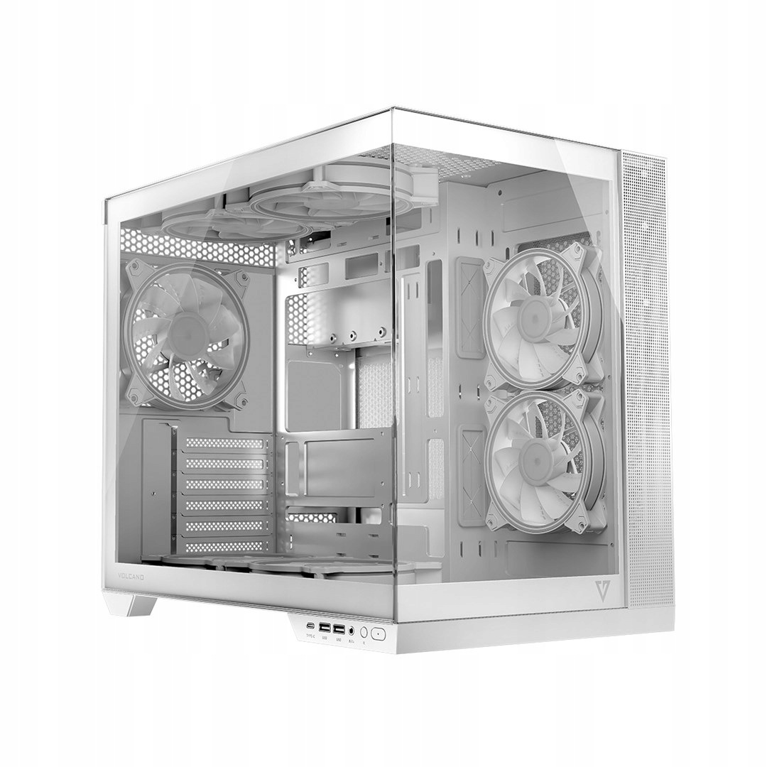 Modecom Volcno Panorama Midi Tower White Argb szkło hartowane