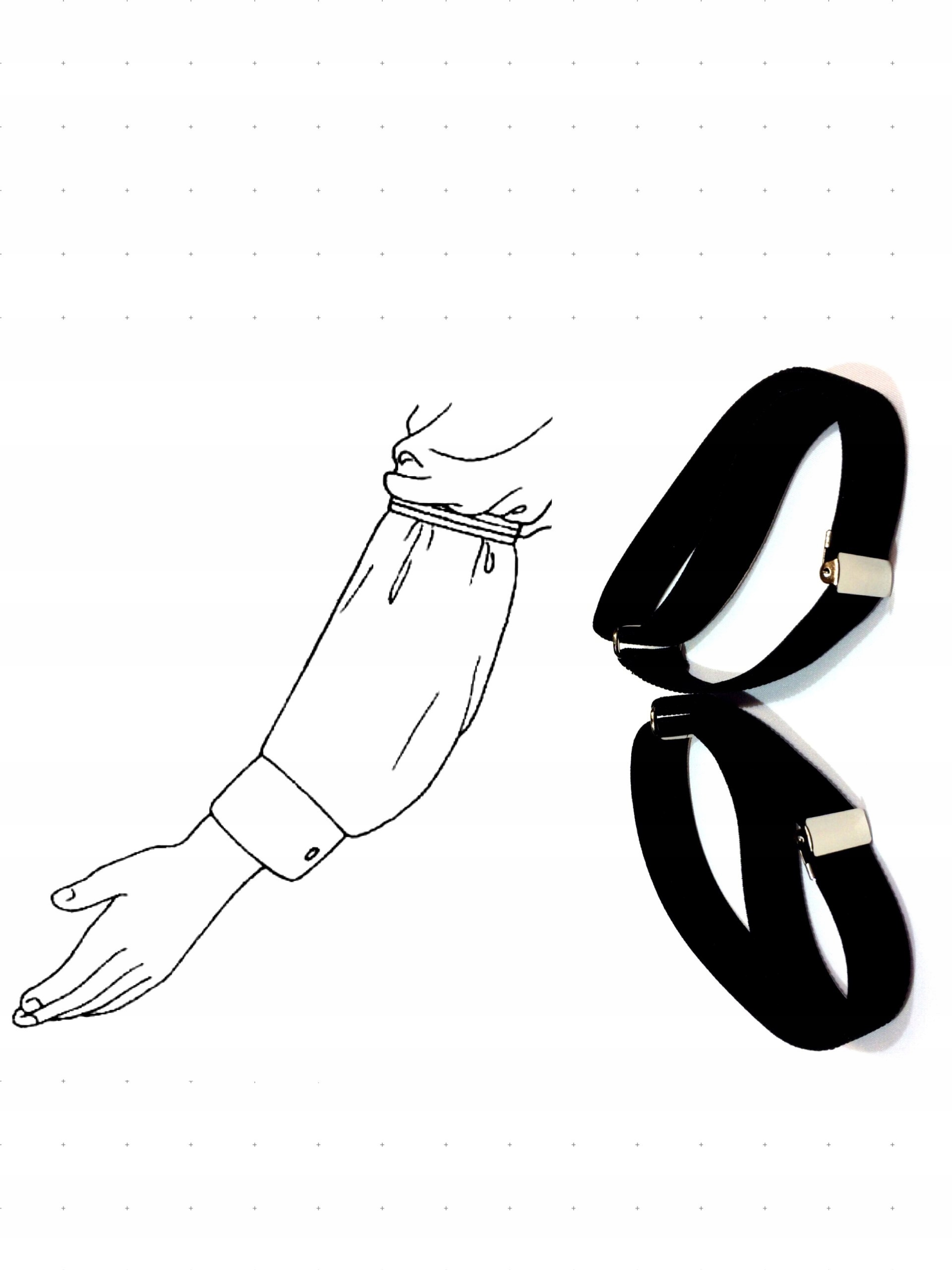 CZARNE OPASKI DO RĘKAWÓW KOSZULI KELNERSKIE RĘKĘ Marka CGM