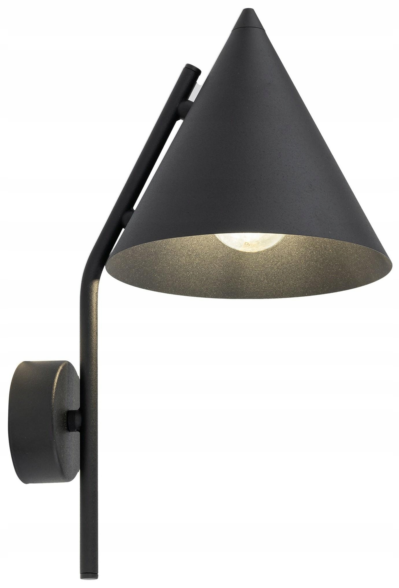Nástěnné svítidlo Cono Černé Kovové Stínidlo 1xE27 Nástěnná lampa do pracovny