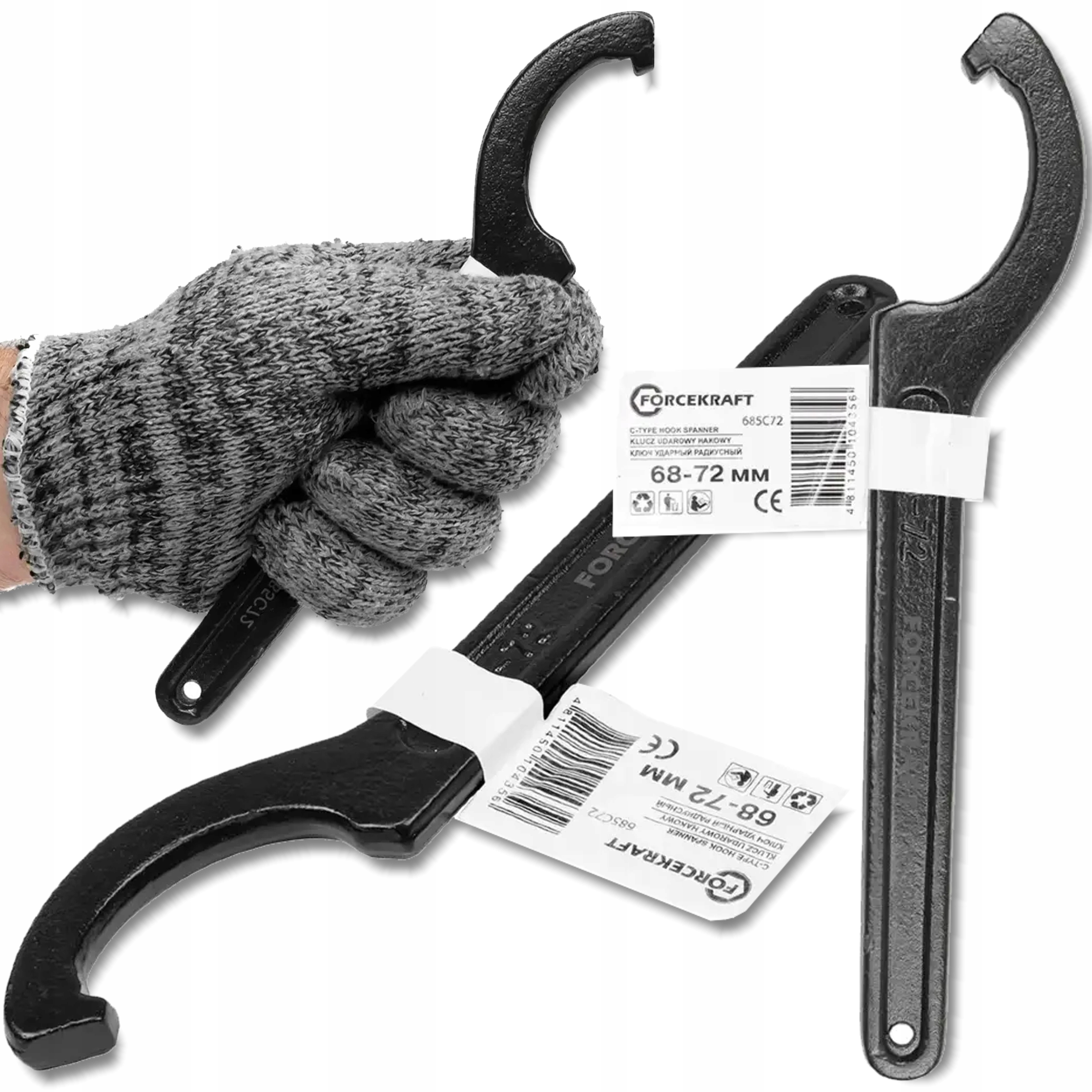 Forcekraft Klucz Hakowy promieniowy Udarowy 68-72mm Cr-Mo