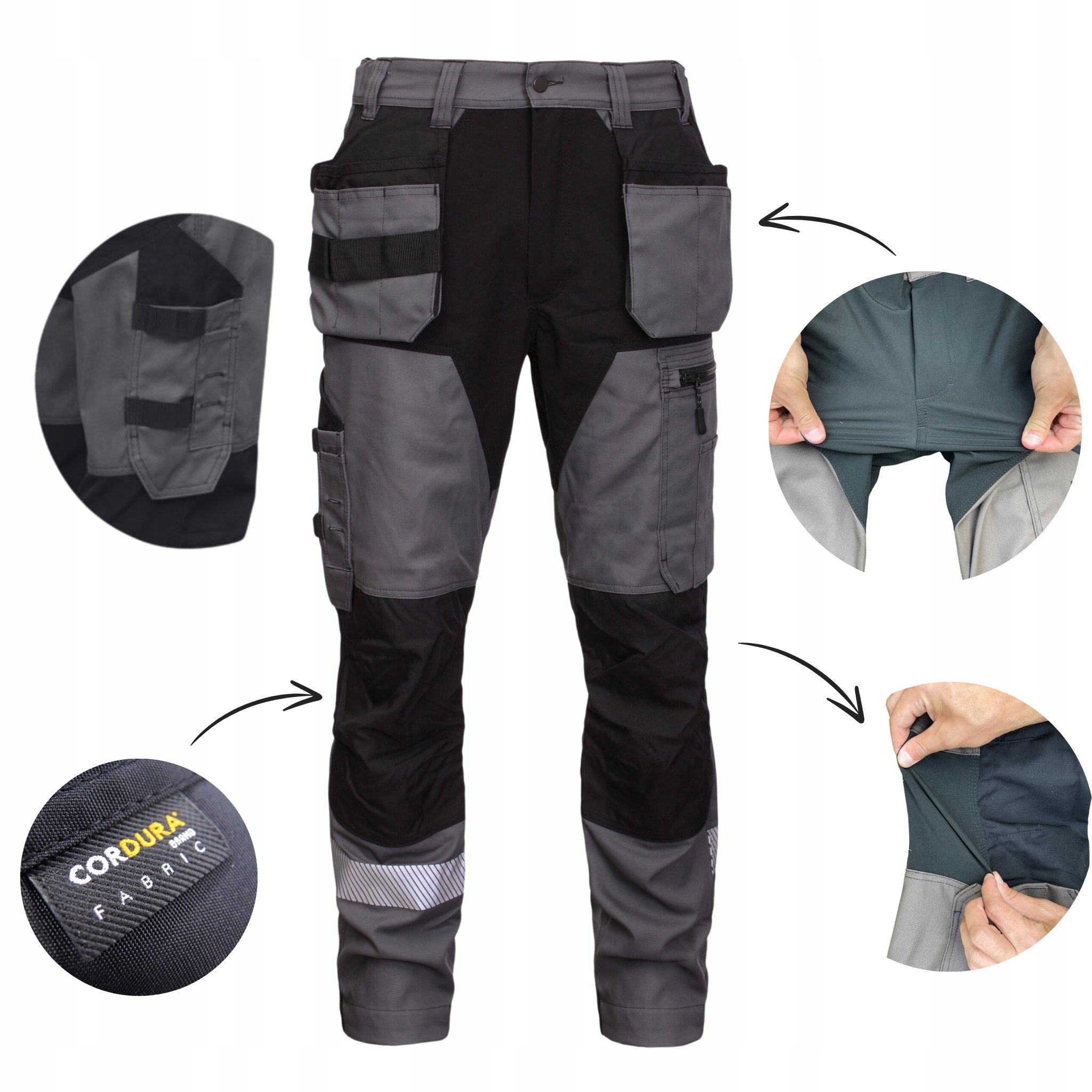 Elastyczne Wzmocnione Spodnie Robocze Stretch Bosafety Mashup Plus