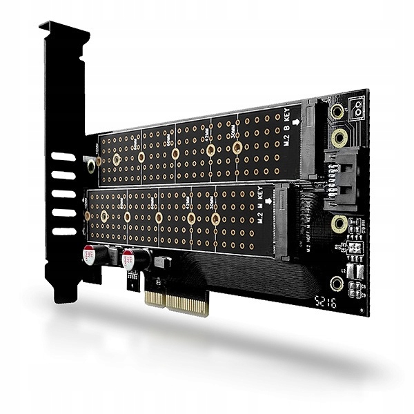 Axagon PCI-Express x4 adapter to connect up to two M.2 disks to a computer