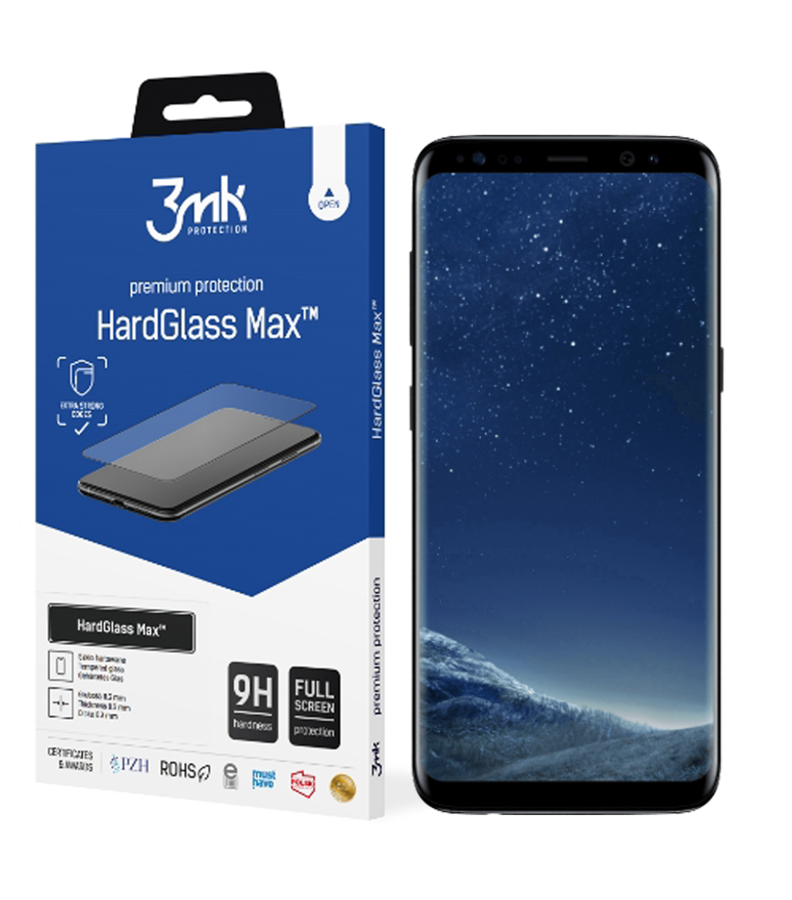 

HardGlass Max 3MK Szkło do Samsung S8 Czarny