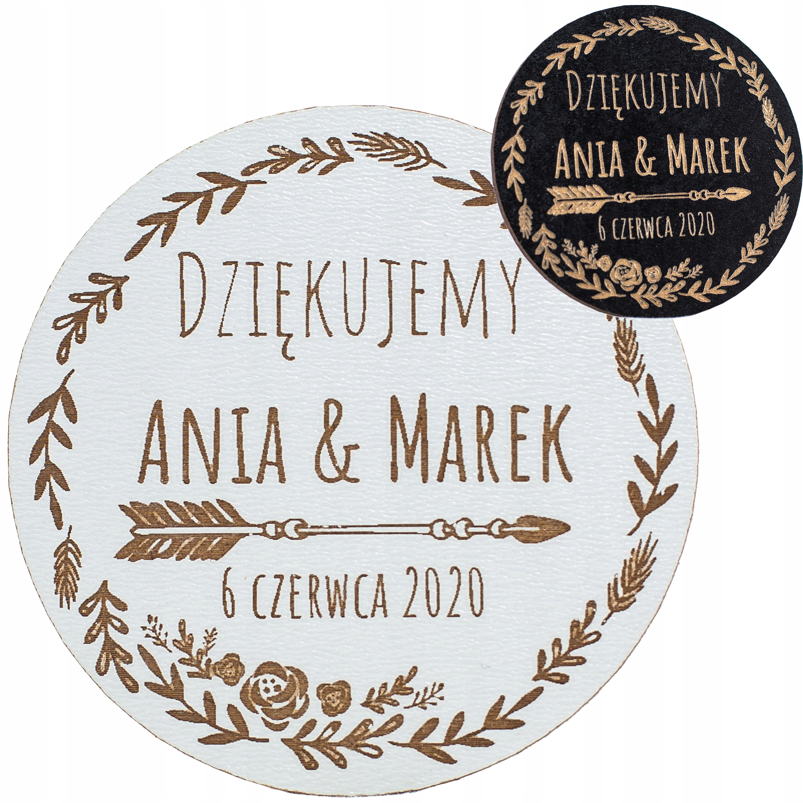 

Magnesy ślubne podziękowania dla gości kolorowe