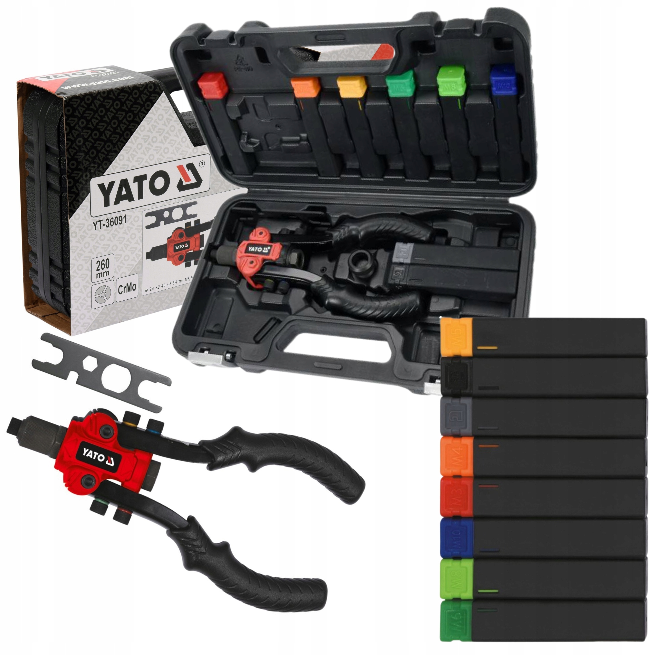 YATO NITOWNICA DŹWIGNIOWA 2,4-6,4mm M3-M12, 3w1