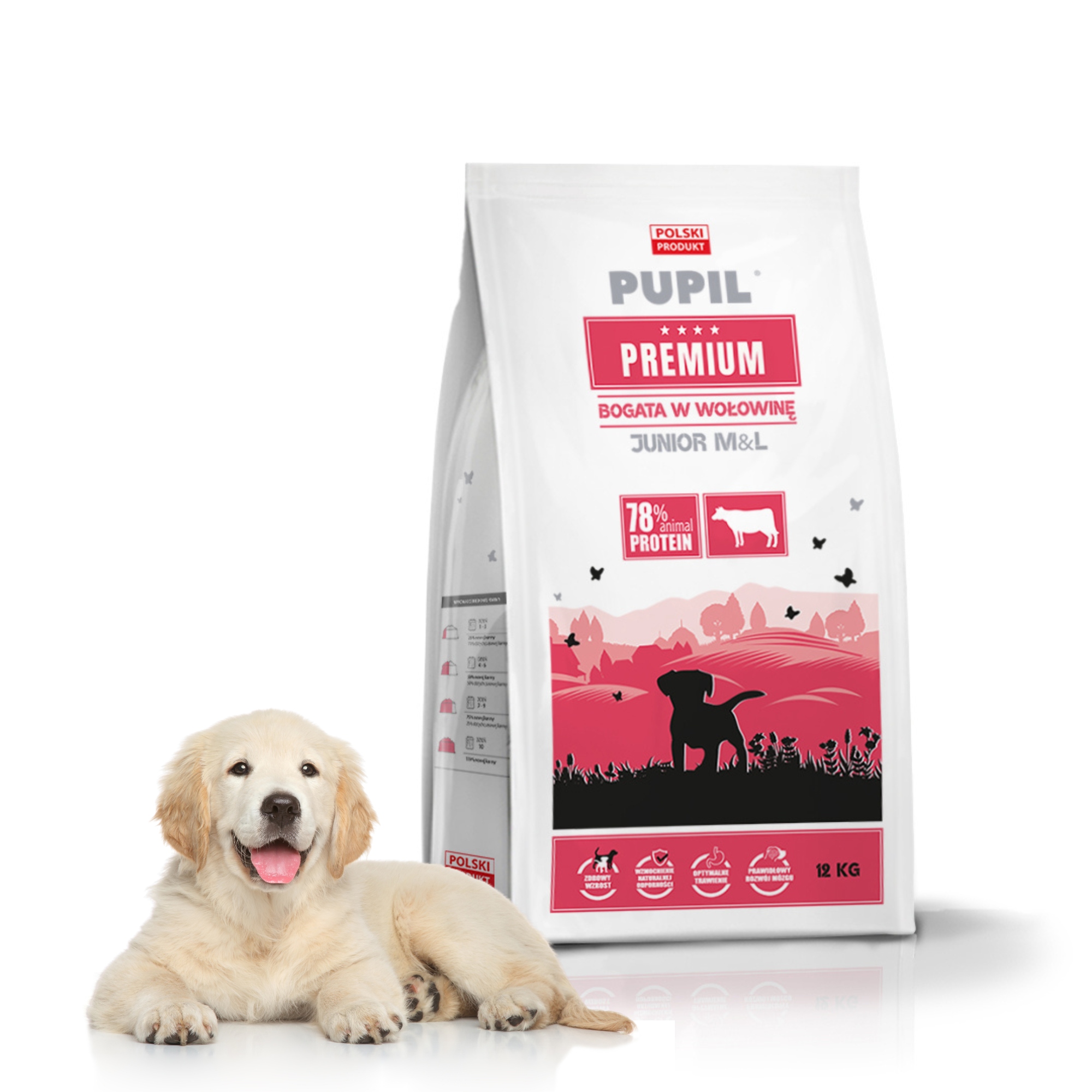 Pupil Premium Junior M&L bogata w wołowinę 12kg