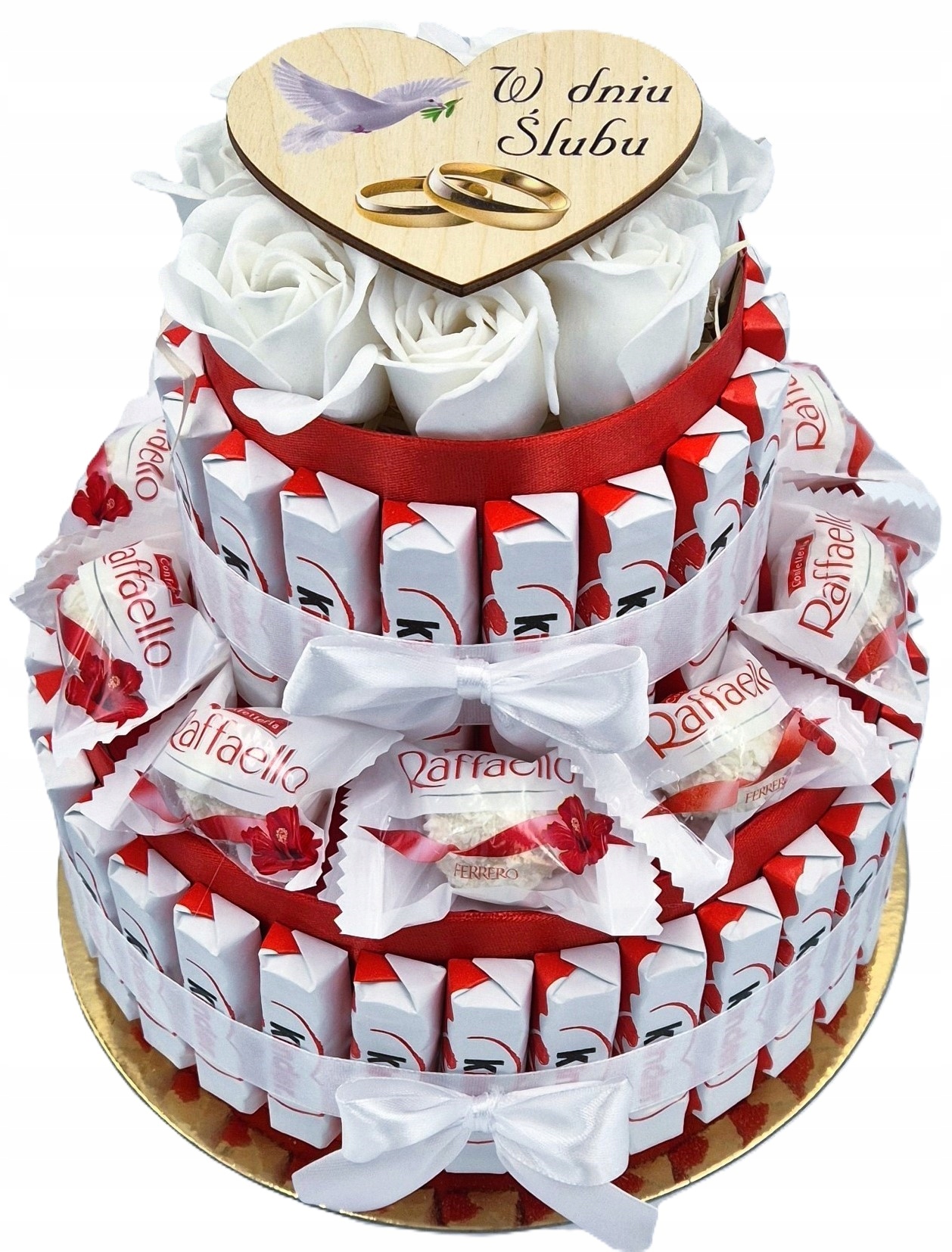 Levně Dort Kinder Box Dárkový koš Dárek na Svatba Svatební Hostina pro mladý pár
