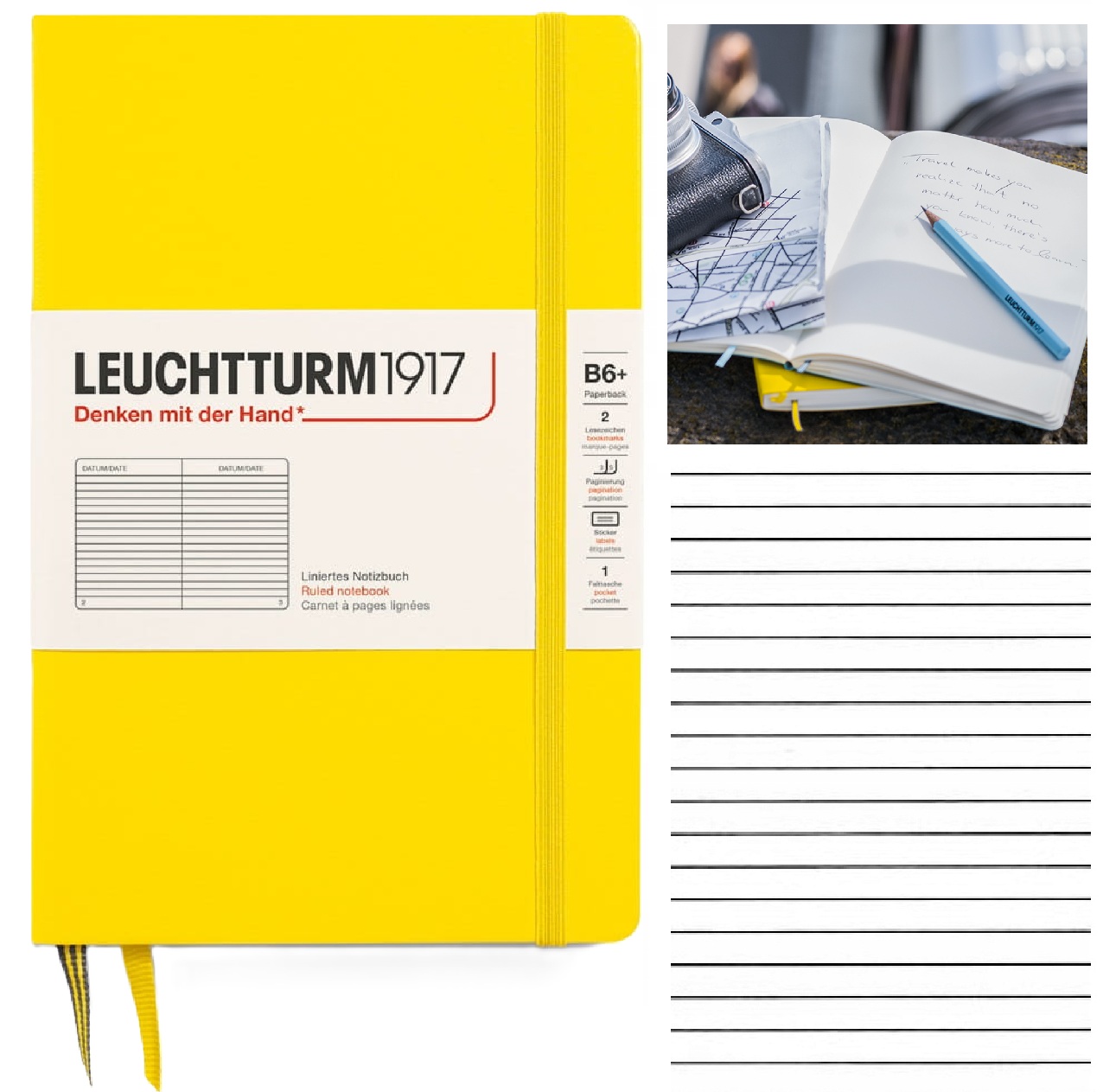 LEUCHTTURM1917 Notatnik Notes B6 Linia twardy brulion w linię Cytrynowy