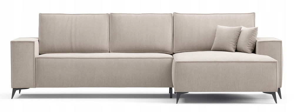 Rohová Sedací Souprava s funkcí spaní Hendro, pravostranná, světle béžová žinylka