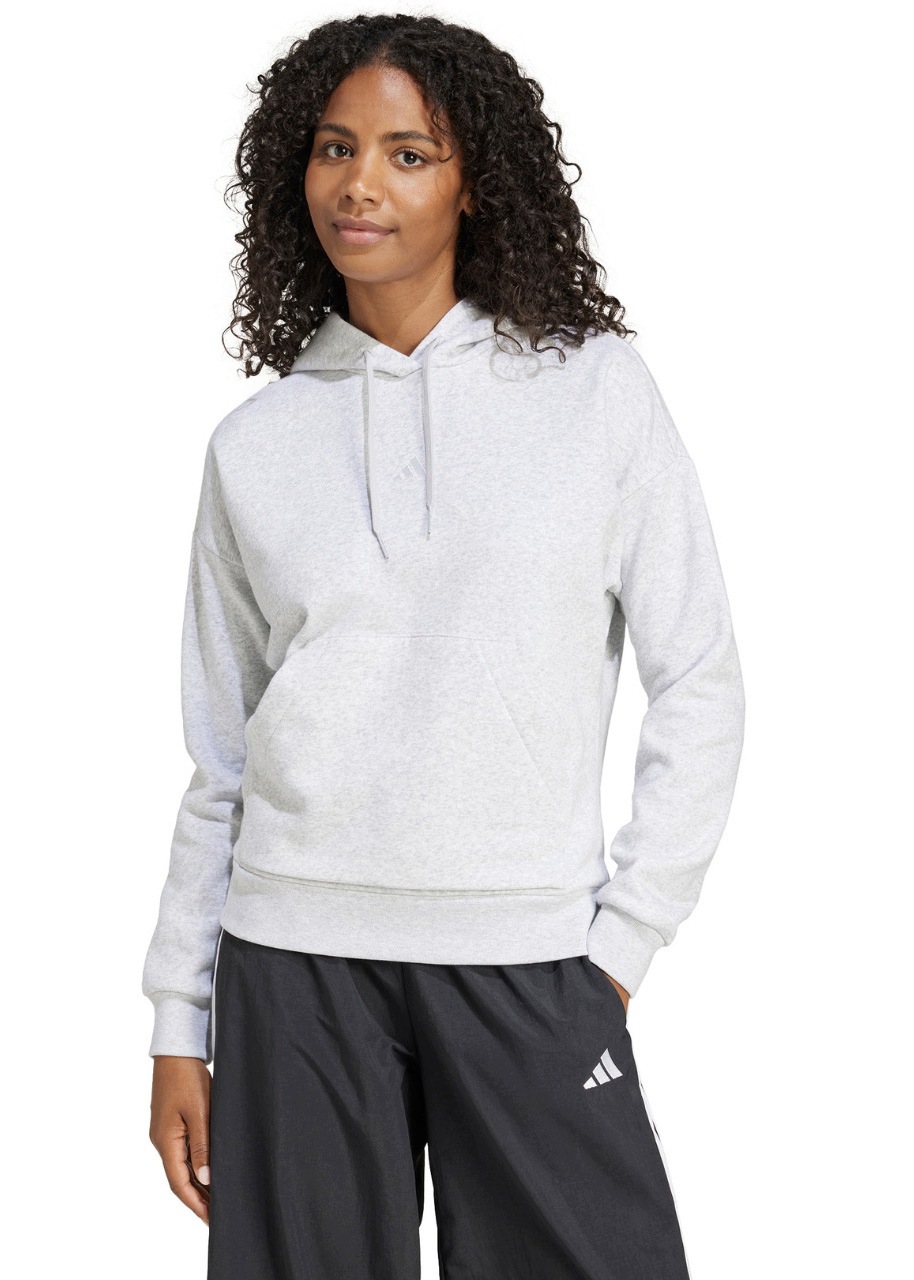 Mikina Dámská adidas Essentials Small s kapucí Tepláková Pohodlná Světle šedá Xs