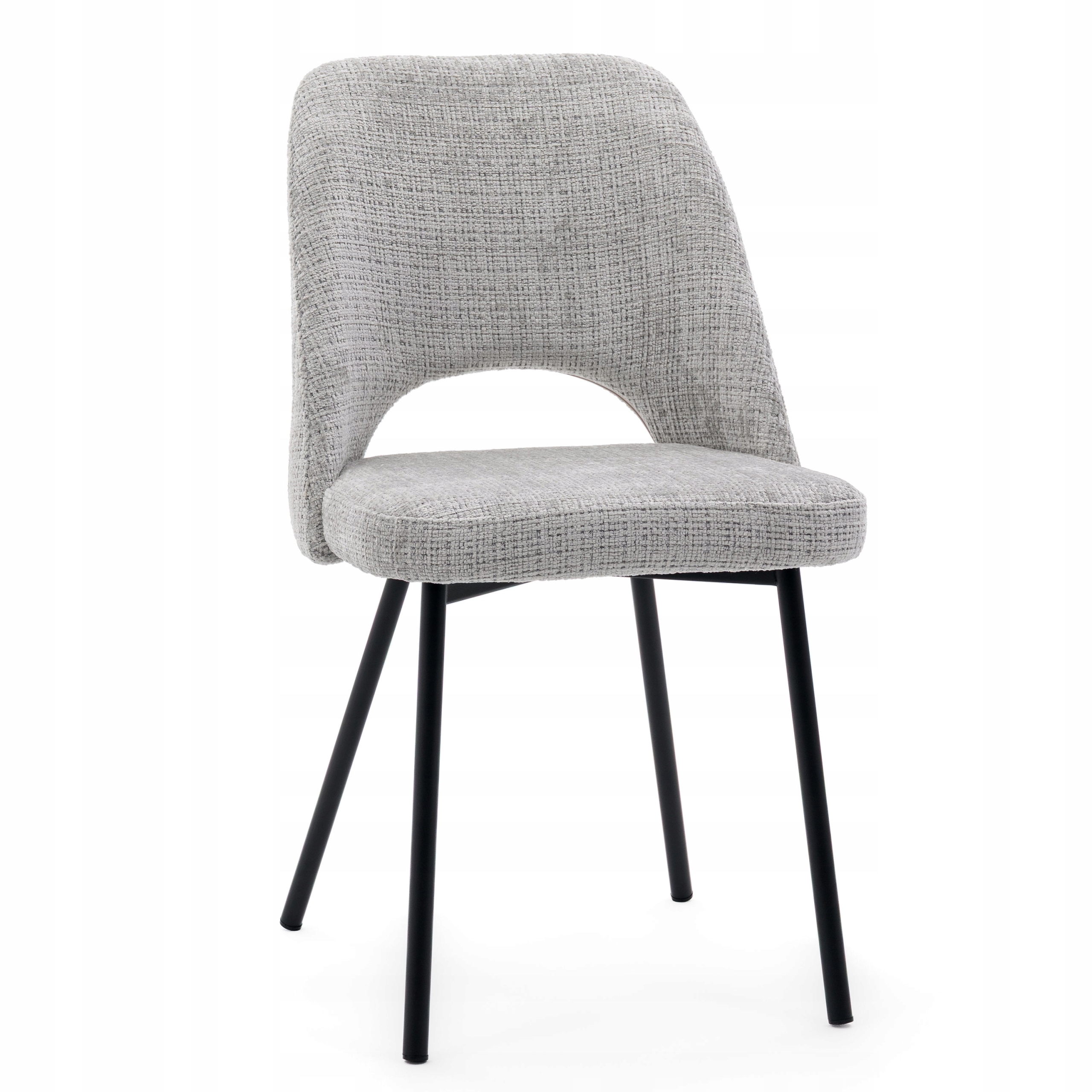 Křeslo světle šedé šenilové černé nohy do jídelny obývacího pokoje kanceláře moderní