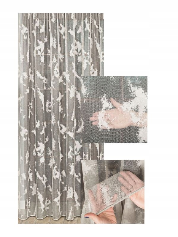 Elegantní hustá Záclona Teplá šedá s páskou na žabky sz230x250