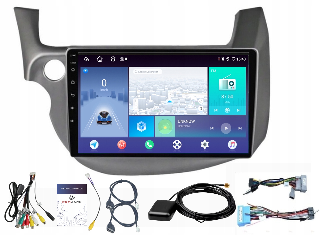 Rádio Navigace Android Carplay Honda Jazz 2008-2014 4GB 64GB Sim