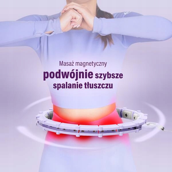 Hula hop odchudzające magnetyczne z obciążeniem i licznikiem HMS fioletowe Średnica rurki 3.5 cm