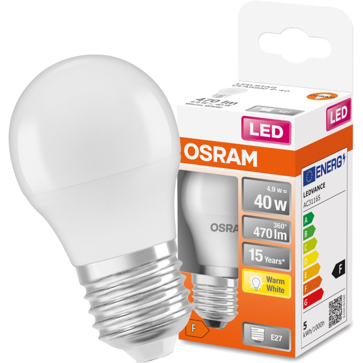

Żarówka Led Kulka E27 P45 5W 40W 2700K Osram Star