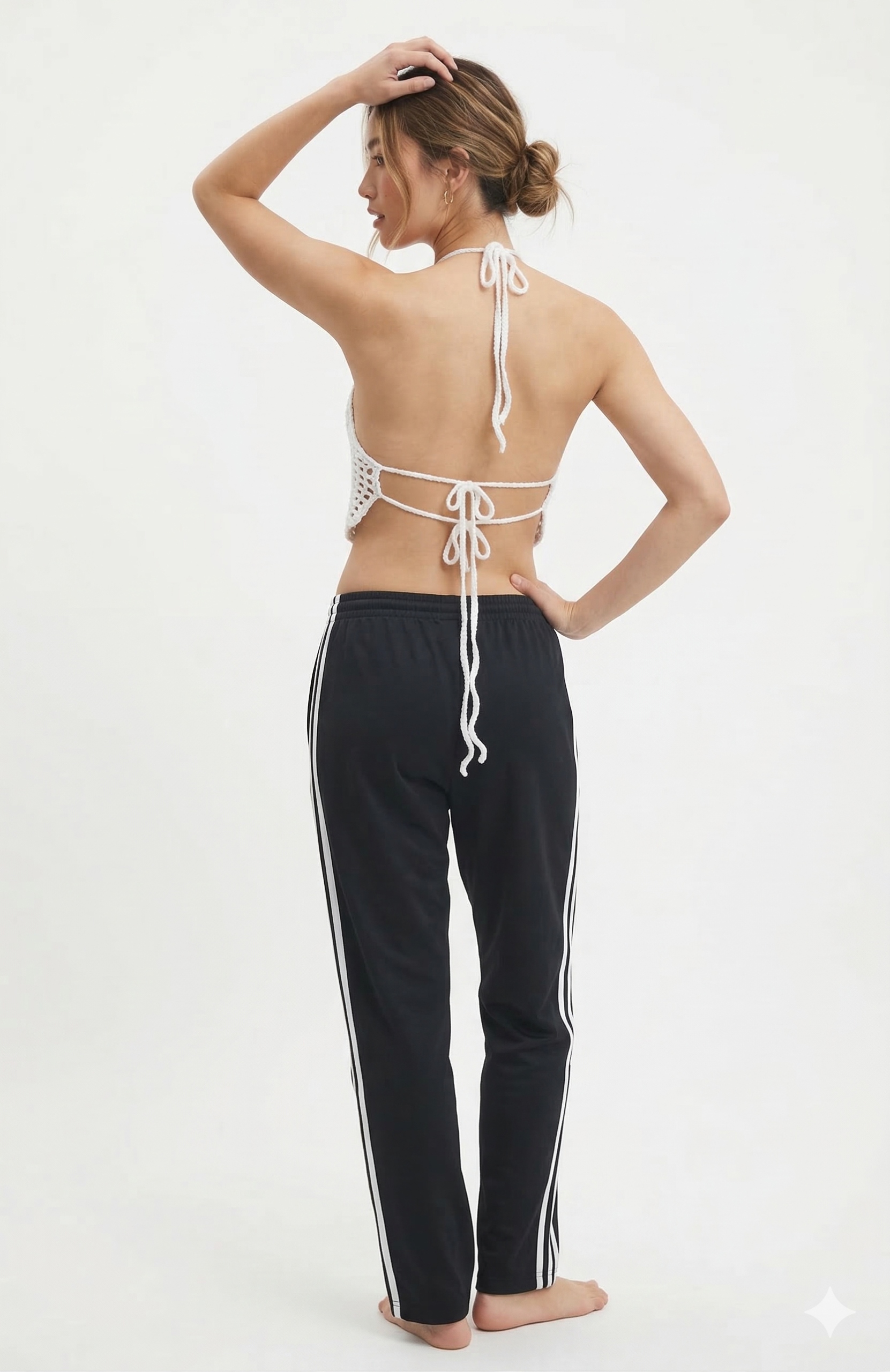 Ažurový Top Na Ramínkách S Třásněmi, Bílý, M/L, I3A